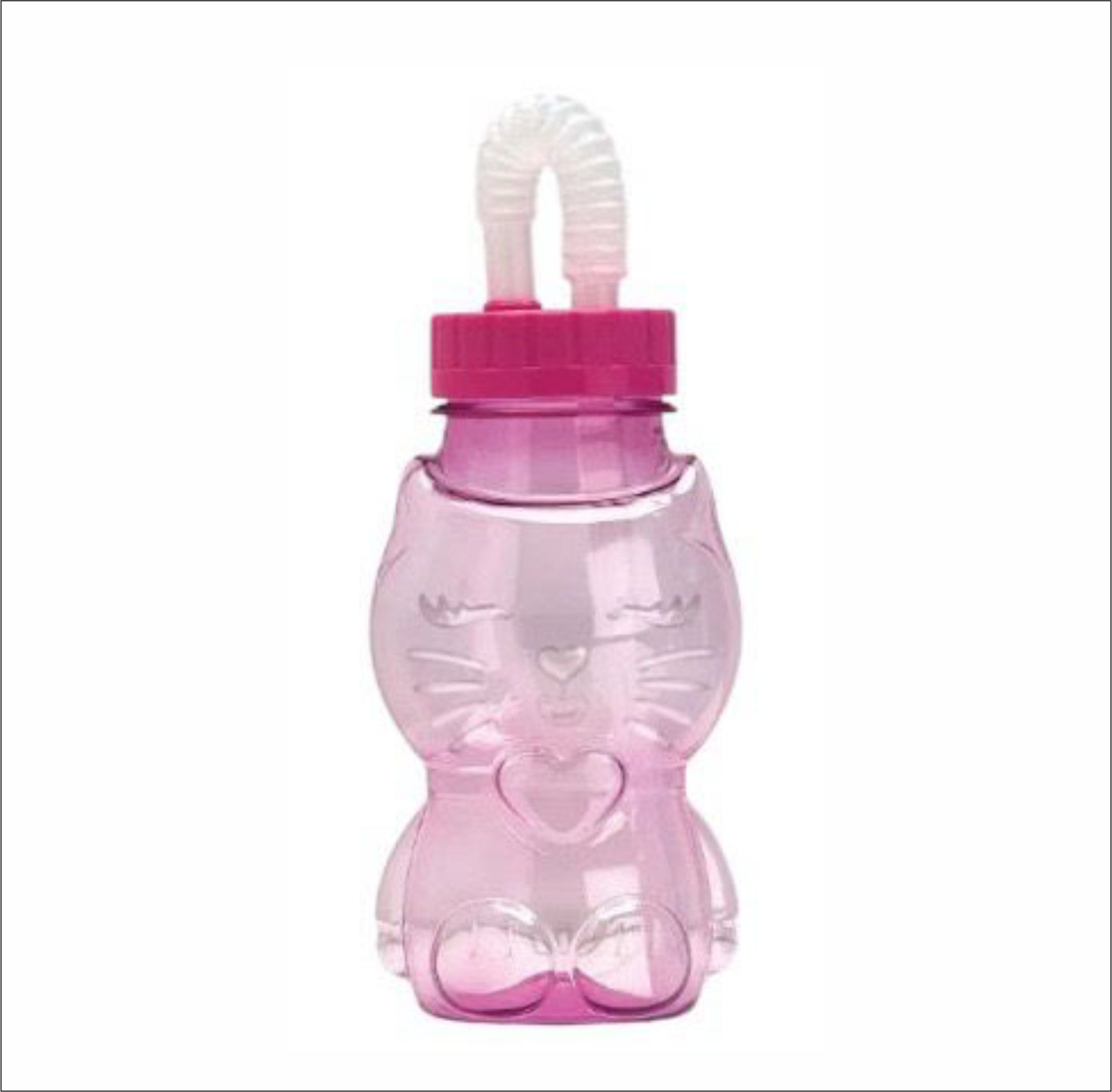 botellita con sorbete gatita rosa